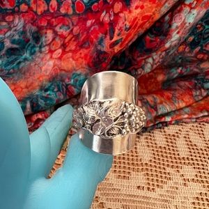 Antiques, sterling, silver flatware ring woman’s ring very unique